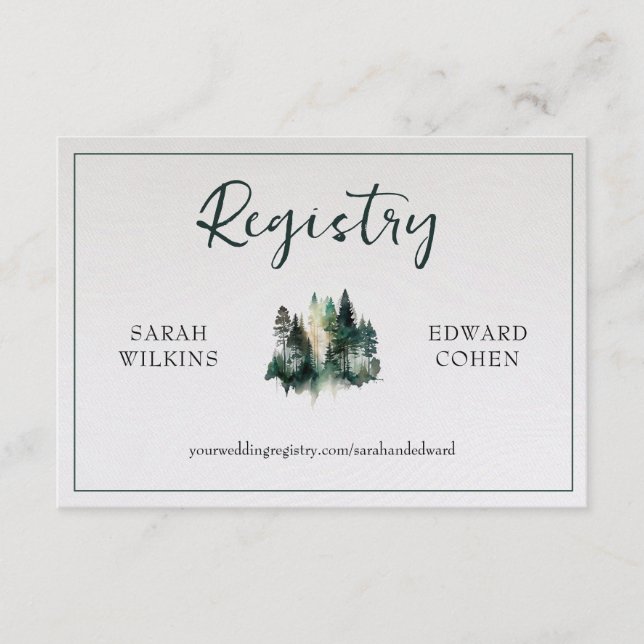 Cartão de Gabinete do Registro, Floresta de Aquare (Frente)