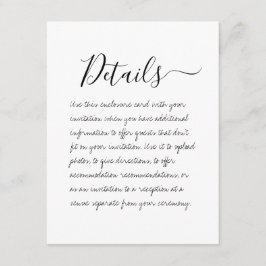Cartão de Gabinete Pormenores de Casamento Manuscr