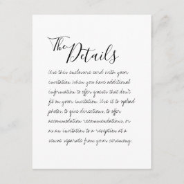 Cartão de Gabinete Pormenores de Casamento Manuscr