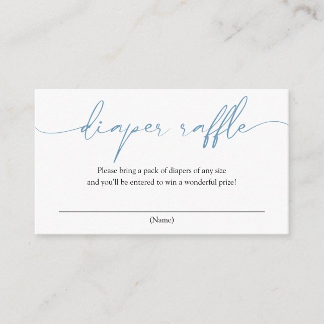 Cartão de Gabinete Raffle Fralda de Caligrafia Azu (Frente)