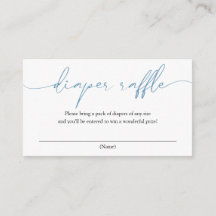 Cartão de Gabinete Raffle Fralda de Caligrafia Azu