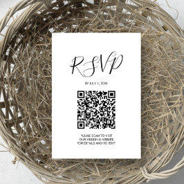 Cartão de gabinete RSVP de Casamento de código QR