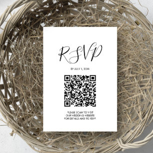 Cartão de gabinete RSVP de Casamento de código QR