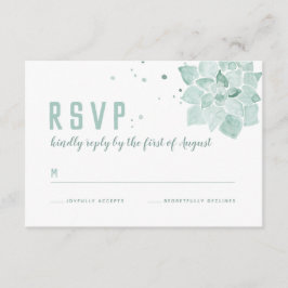 Cartão de Gabinete RSVP de Casamento de Suculente 