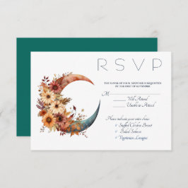 Cartão de gabinete RSVP de flores de outono