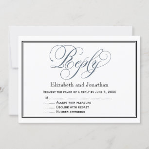 Cartão de Gabinete RSVP de Resposta de Script Azu