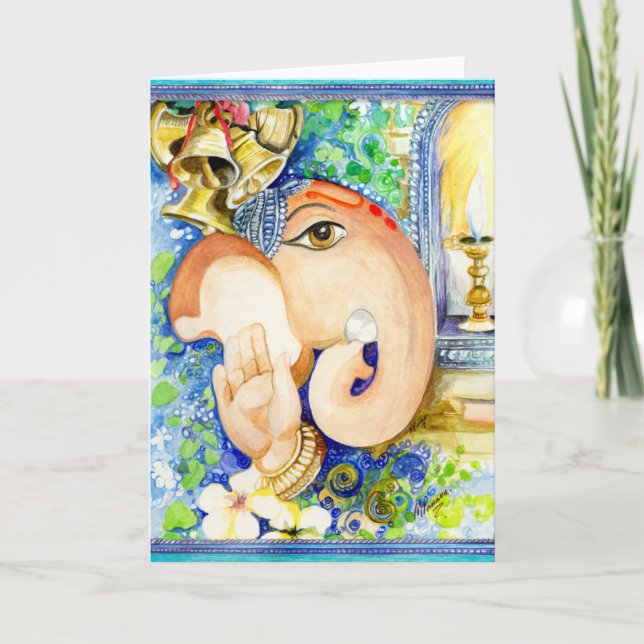 Cartão de Ganesh Diwali da felicidade (Frente)