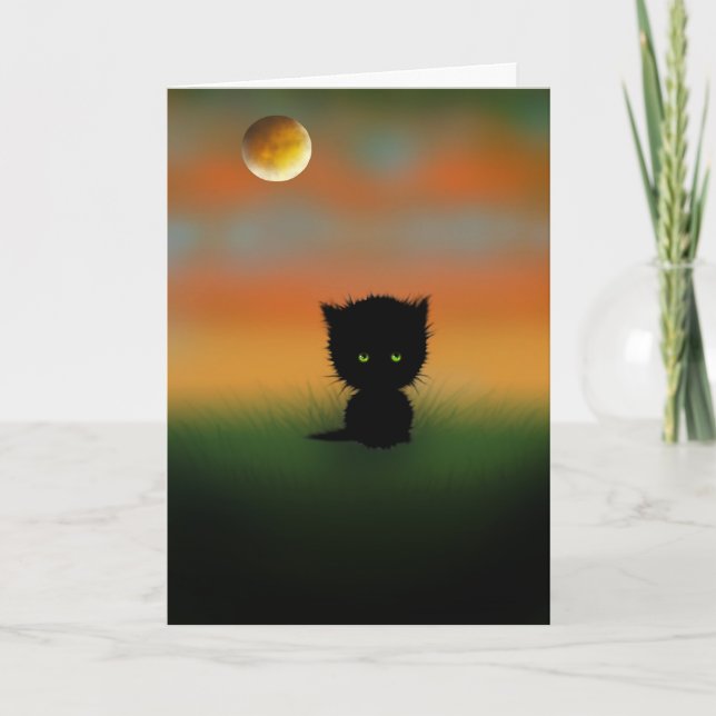 Cartão de Gatinho de Halloween por Molly Harrison (Frente)