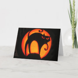 Cartão de Gato Assustador do Halloween