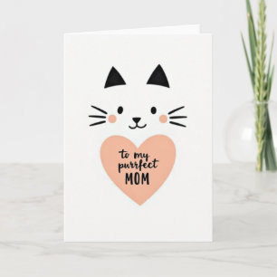 Cartão de Gato de Amor Mãe Perfeita
