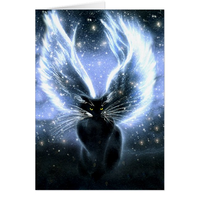 Cartão de Gato de Fada Sábio (Frente)