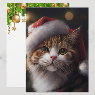 Cartão de gato doce Feliz de Natal