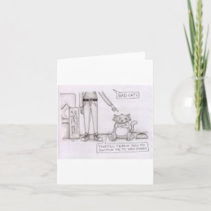 cartão de gato engraçado