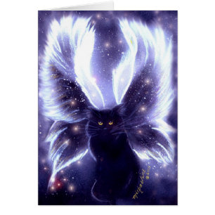 Cartão de gato fada de inocência