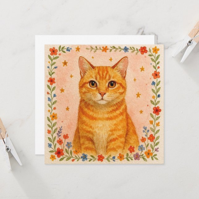 Cartão de Gato Flor. (Frente/Verso In Situ)