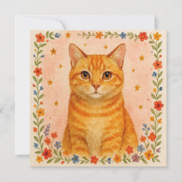 Cartão de Gato Flor.