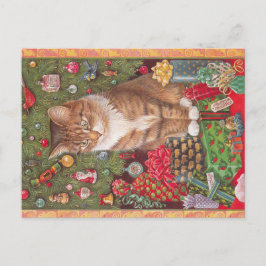 Cartão de gato natalino