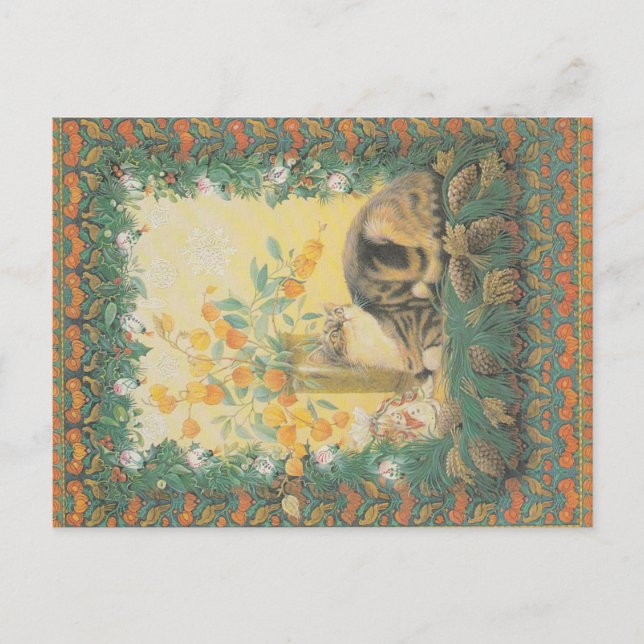 Cartão de gato natalino (Frente)