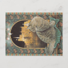 Cartão de gato natalino