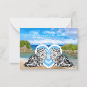 Cartão de gato para a mãe.