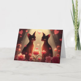 Cartão de gato para Namorados românticos