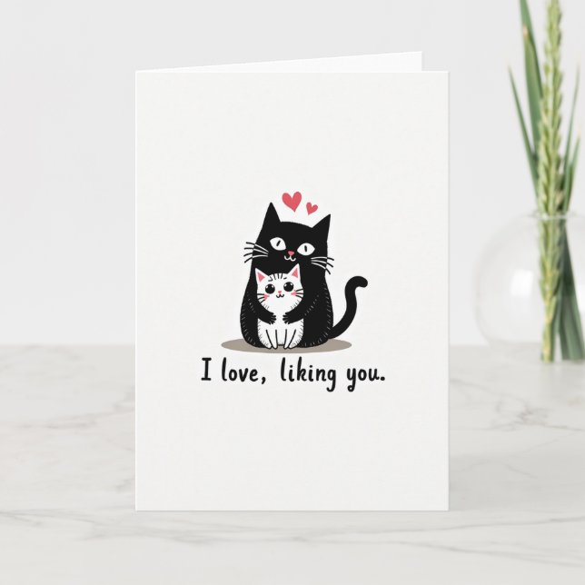 Cartão de Gatos que se Abraçam e te Amam (Frente)
