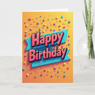 Cartão de Gelatina de Aniversário Festivo