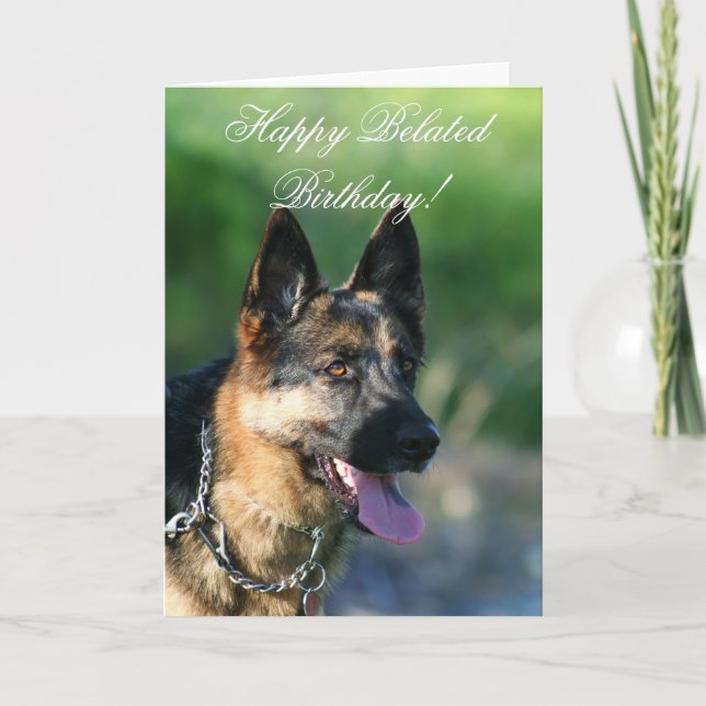 Cartão de German shepherd de aniversário feliz e a (Frente)