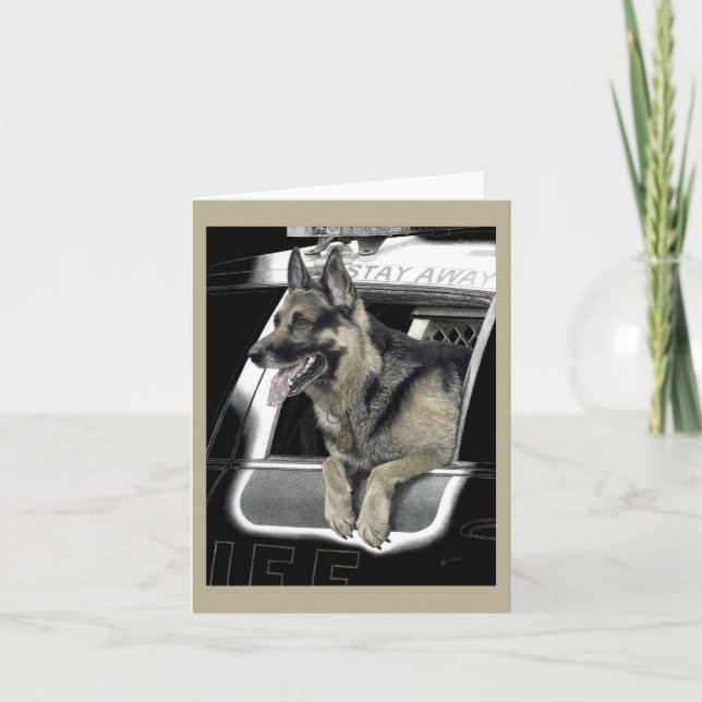 Cartão de German shepherd de Trabalho - "Ronin K9" (Frente)