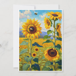Cartão De Girassol A Nota De Cheio