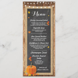 Cartão de giz de menu de recepção de casamento abó