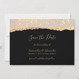 Cartão de Glamour em Brilho Dourado e Preto Salve