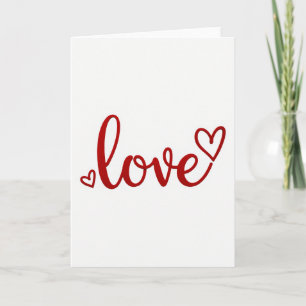 Cartão de Glitter com Corações de Amor Vermelhos