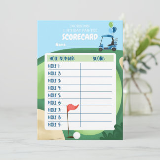 Cartão de Golfe Par-Tee Golf Boy Birthday