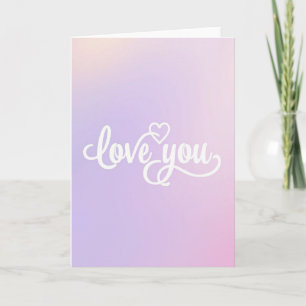 Cartão de Gradiente de Amor Suave Romântico