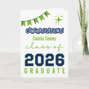 Cartão de Graduação com Mensagem Personalizada Azu