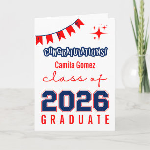 Cartão de Graduação com Mensagem Personalizada Azu