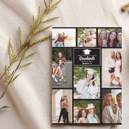 Cartão de Graduação de Colagem de Fotos para Amigo