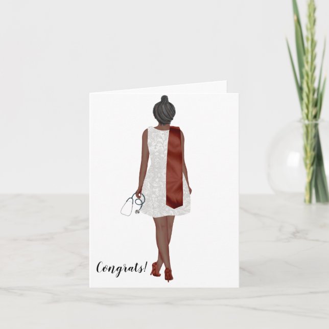 Cartão de Graduação de Enfermagem Custom Chic Bach (Frente)