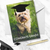 Cartão De Graduação De Foto De Cão Engraçado, Foto