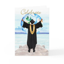 Cartão de Graduação de Menino Africano-Americano