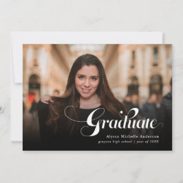 Cartão de Graduação de Tipografia de Script Elegan