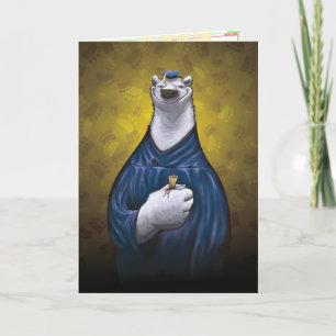 Cartão de Graduação de Urso Polar Azul
