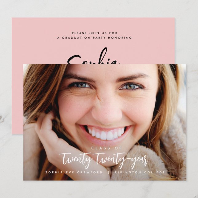 CARTÃO DE GRADUAÇÃO DO ANO DE SCRIPT (Frente/Verso)