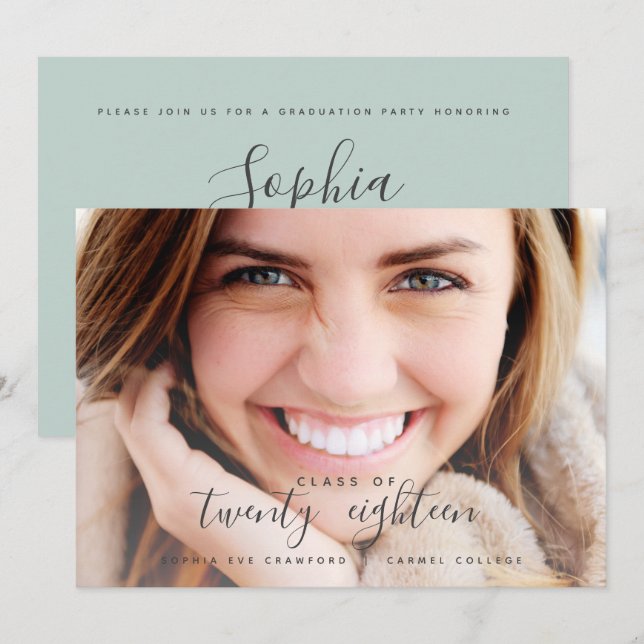 CARTÃO DE GRADUAÇÃO DO ANO DE SCRIPT (Frente/Verso)