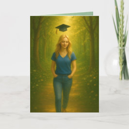 Cartão de Graduação Dobrado Personalizado Cabelo L