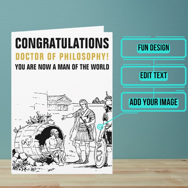 Cartão de Graduação Doutorado em Filosofia (This is a unique card and the perfect one for a PhD graduate.)