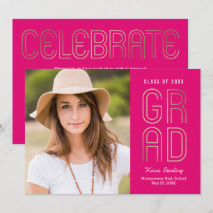 Cartão de Graduação EDITABLE COLOR Touch of Class