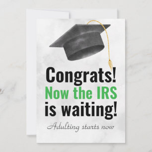 Cartão de Graduação Engraçado – O IRS Está Esperan