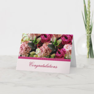 Cartão de Graduação Floral Rosa